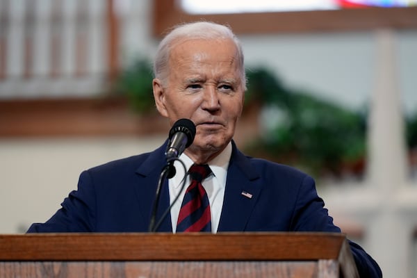 President Joe Biden spoke at a church service at Royal Missionary Baptist Church in North Charleston, S.C., on Sunday.