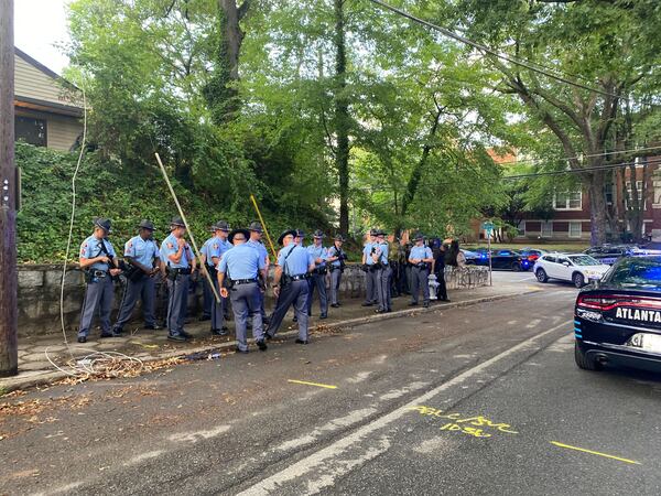 Georgia State Patrol troopers responded to the protest, but remained outside the park around 8:20 p.m.