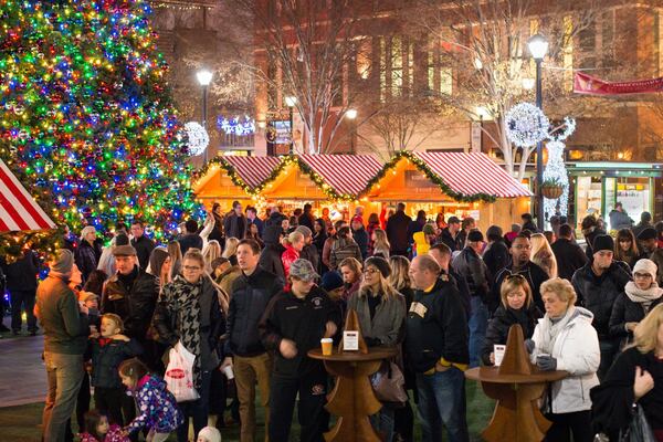 Atlanta Christkindl Market transforms Atlantic Station into a traditional German Christmas market. COURTESY OF ATLANTIC STATION.