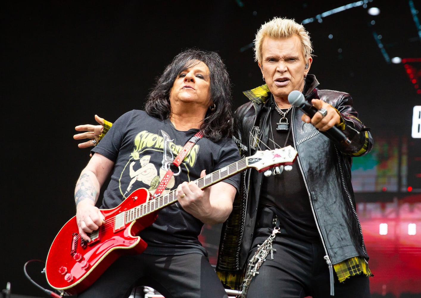 Atlanta, Ga: After a torrential downpour, Billy Idol came through and wowed the crowd with hits. The 68 year old didn't miss a beat despite wireless complications at the beginning of his set. Photo taken Sunday May 5, 2024 at Central Park, Old 4th Ward. (RYAN FLEISHER FOR THE ATLANTA JOURNAL-CONSTITUTION)