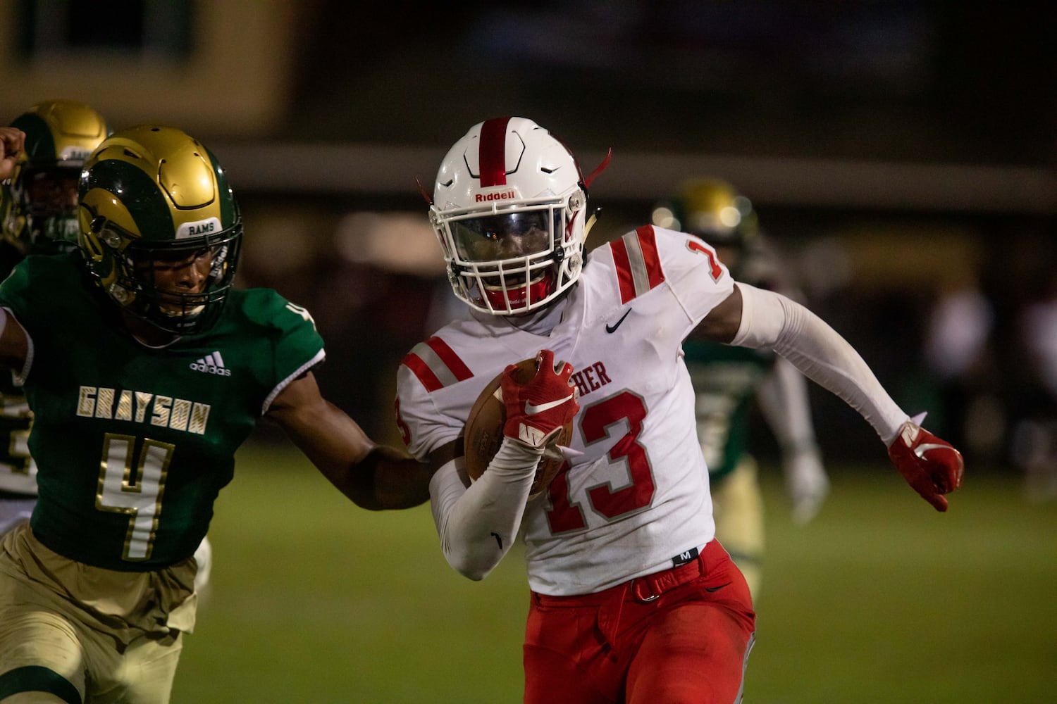 Archer's Al Edwards (13) runs the ball during a GHSA high school football game between Grayson High School and Archer High School at Grayson High School in Loganville, GA., on Friday, Sept. 10, 2021. (Photo/Jenn Finch)