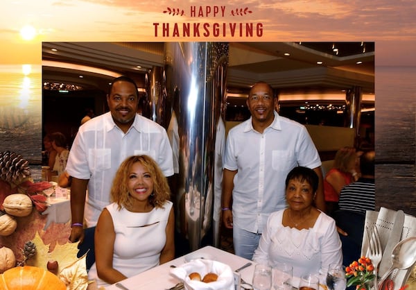 U.S. Rep. Lucy McBath, bottom left, and her family take a cruise to the Caribbean every Thanksgiving to celebrate the life of her late son, Jordan Davis, who was shot and killed on Nov. 23, 2012.