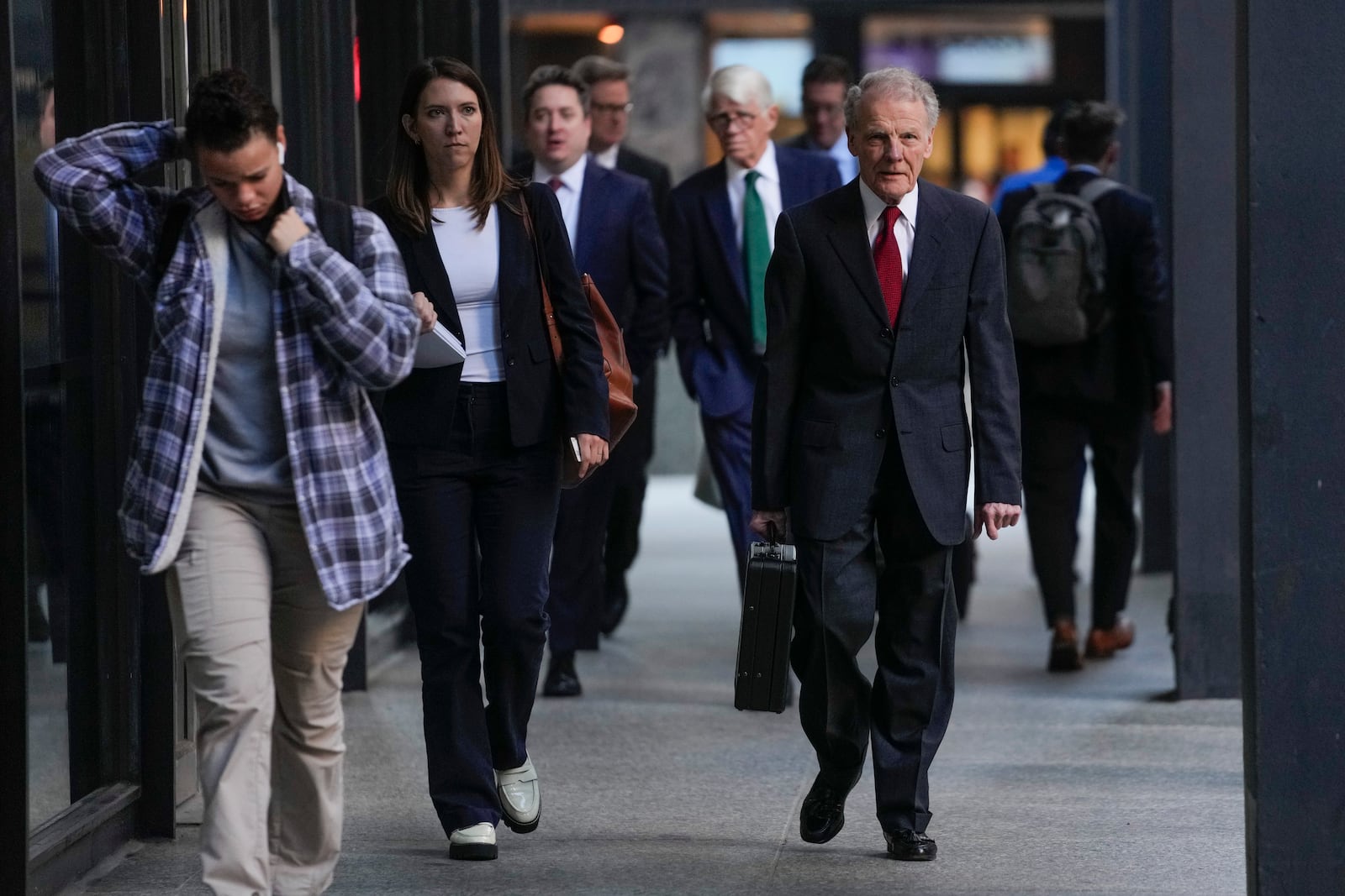 Former Illinois House Speaker Michael Madigan arrives at federal court where he is on trial for charges in a multimillion-dollar racketeering and bribery scheme Monday, Oct. 21, 2024, in Chicago. (AP Photo/Erin Hooley)