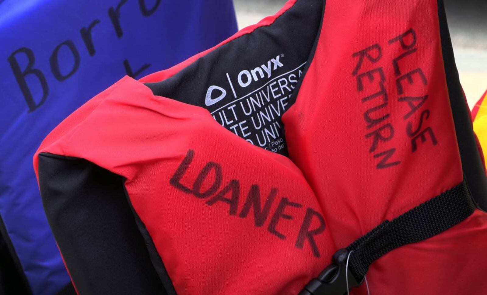 Seven life jacket loaner stations, including this one at Lake Oliver Marina in Columbus, Georgia, opened March 26 around the Chattahoochee Valley. (Photo Courtest of Mike Haskey)