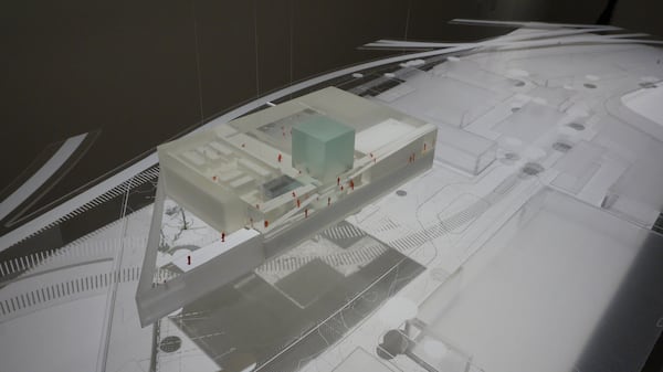 An artist's rendering shows a possible design for the new headquarters of the Museum of Contemporary Art of Georgia, which will be a centerpiece in the redevelopment of the Goat Farm in West Midtown. CONTRIBUTED: MUSEUM OF CONTEMPORARY  ART OF GEORGIA