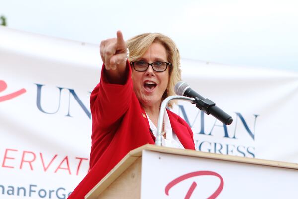 June 6, 2019 Gwinnett County- State Senator Renee Unterman addresses the crowd during the announcement of her congressional bid on Thursday, June 6, 2019 in Buford, Georgia. Unterman will campaign to represent Georgia's seventh congressional district, and is running as a pro-life Republican. She strongly supported the passage of Georgia's heartbeat bill.(Christina Matacotta/christina.matacotta@ajc.com)