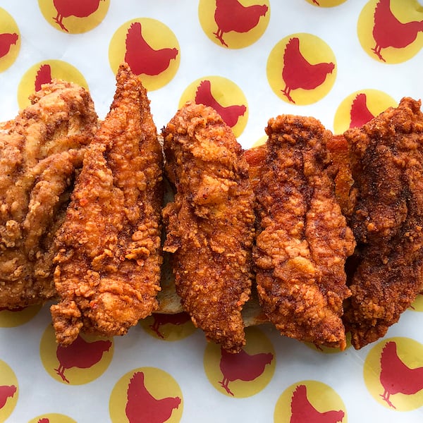 Chicken tenders from Joella's Hot Chicken.