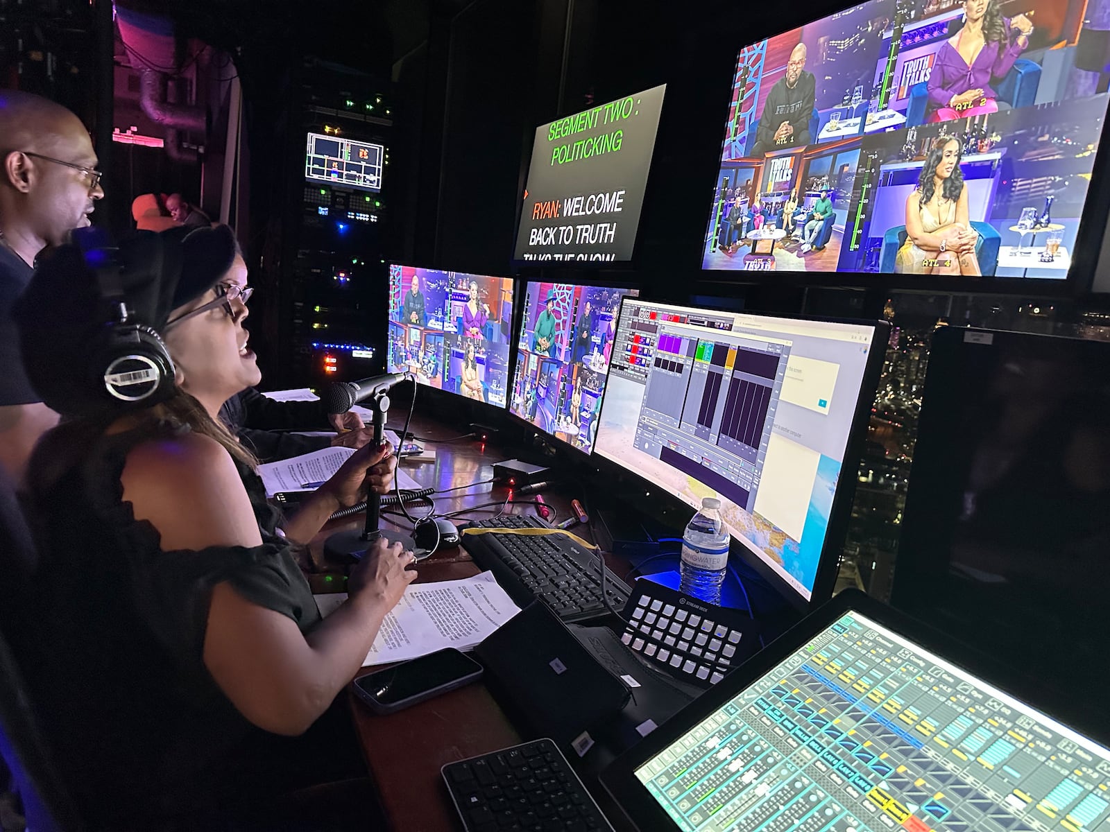 Atlanta executive producer Jodi Gomes at the helm of the first episode of the new daily Fox Soul/YouTube talk show "Truth Talks" in downtown Atlanta on Oct. 20.