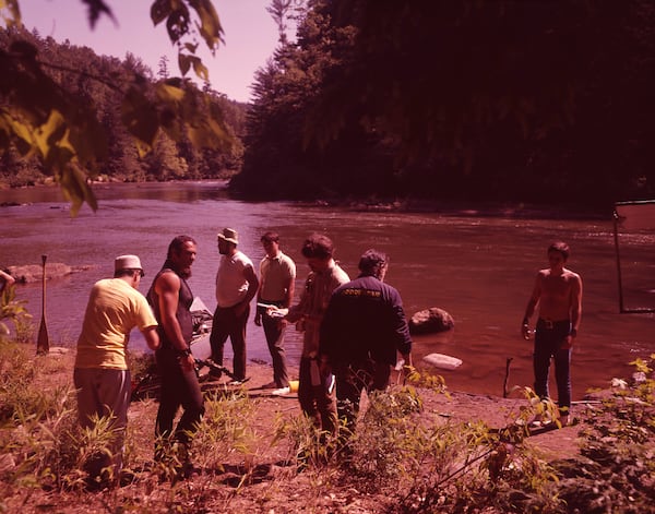 Setting up for a shot on the Chattooga River.