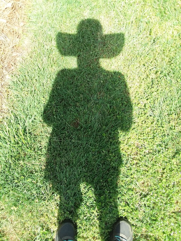 "This yard ghost sometimes leads or follows me around the yard on sunny days. It doesn't seem to like cloudy or rainy days. If only it would help me with the yard work that I enjoy, I could finish quicker," wrote Catherine Beckham. "My phone caught it just standing there doing nothing!"