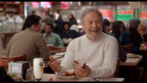 This photo provided by Hellmann's shows Hellmann's Super Bowl NFL football spot. (Hellmann's via AP)