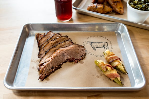  4 Rivers Smokehouse Brisket and smoked jalapenos. Photo credit- Mia Yakel.