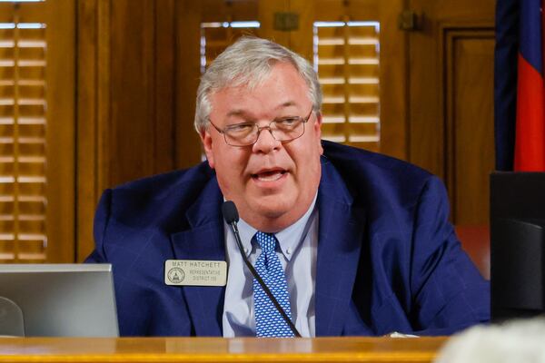 State Rep. Matt Hatchett speaks during budget hearings in Atlanta on Tuesday, January 17, 2023.  Hatchett is chairman of the House Appropriations Committee. (Arvin Temkar/The Atlanta Journal-Constitution)