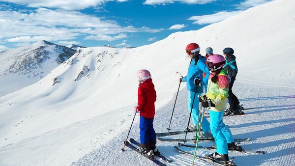 A family waits at the top of Peak 6 at the Breckenridge Ski Resort in Breckenridge, Colo. (Courtesy Breckenridge Ski Resort)