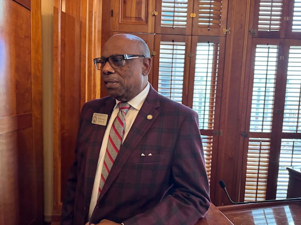 State Rep. Mack Jackson, D-Sandersville, speaks to reporters at the state Capitol in Atlanta on Monday, Jan. 13, 2025.