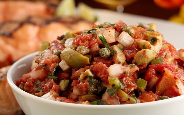 Veracruz-style salsa is studded with briny olives. (Michael Tercha/Chicago Tribune/TNS)