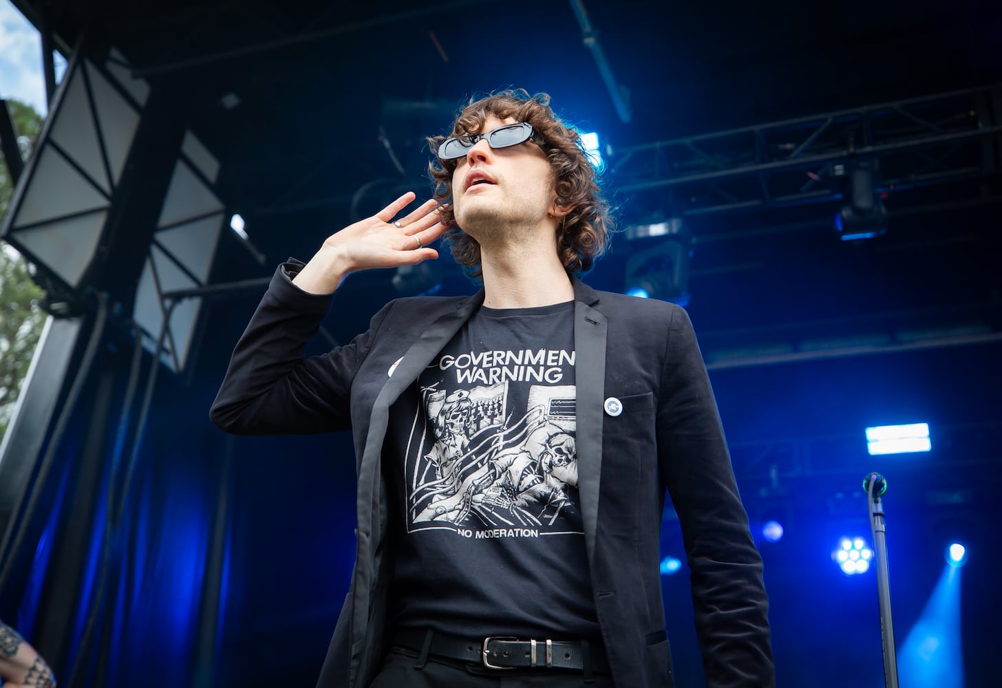 Atlanta, Ga: Bad Nerves killed with high flying acrobats and punk songs to an audience of crowd-surfing fanatics. Photo taken Saturday May 4, 2024 at Central Park, Old 4th Ward.  (RYAN FLEISHER FOR THE ATLANTA JOURNAL-CONSTITUTION)