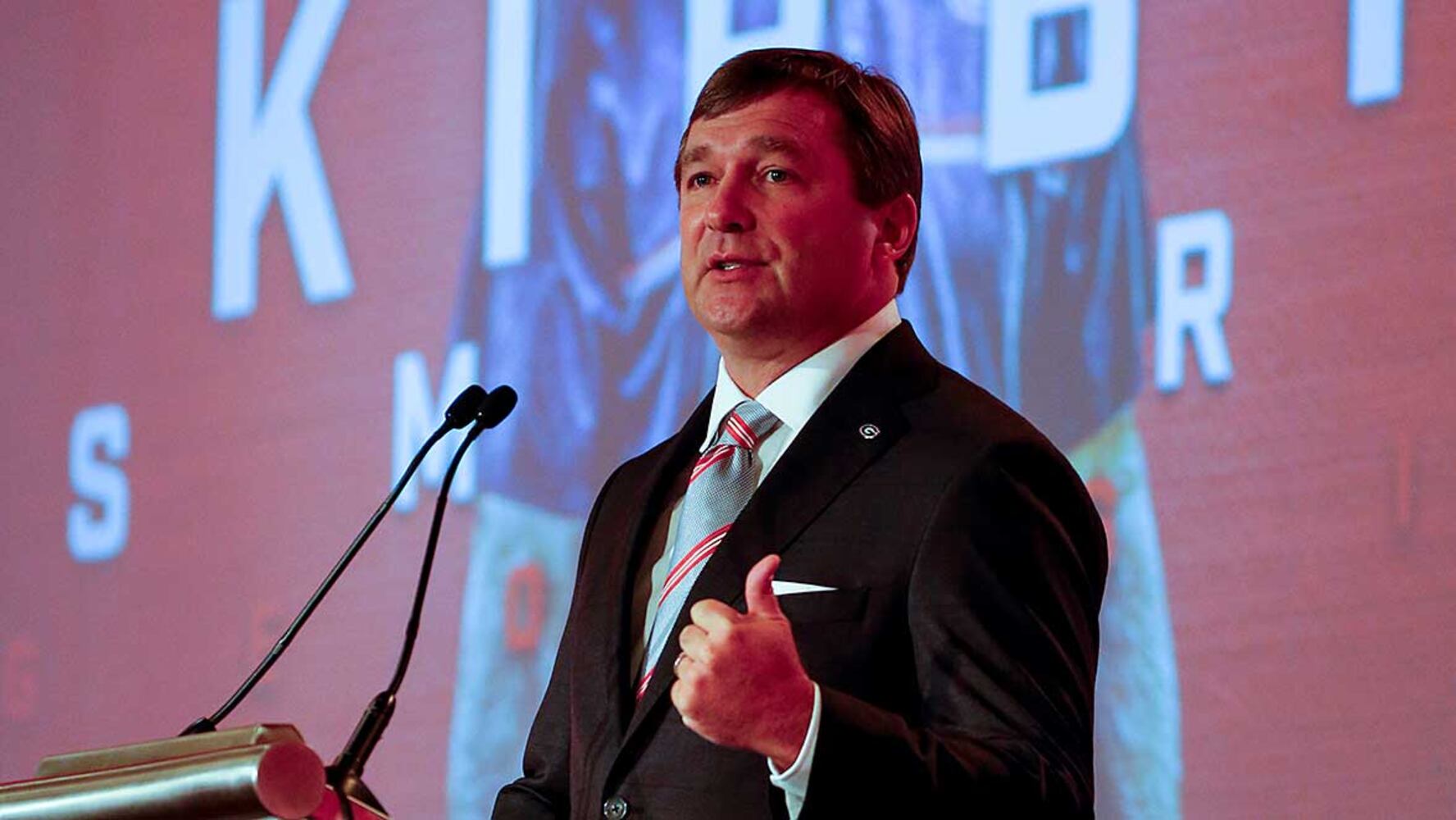 Photos: Kirby Smart talks UGA football at SEC Media Days