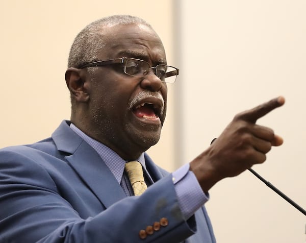 January 29, 2018 South Fulton: South Fulton Mayor Bill Edwards speaks during a Town Hall Discussion on a ordinance to hold parents more accountable for their children's actions at the South Fulton County Government Annex Building on Monday, January 29, 2018, in South Fulton.   Curtis Compton/ccompton@ajc.com