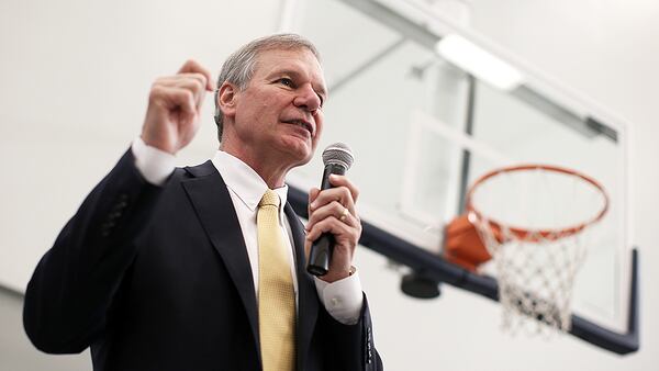 Georgia Tech president Bud Peterson speaks to undergraduate candidates before the Spring 2016 Commencement at the McCamish Pavilion, Saturday, May 7, 2016, in Atlanta. Peterson is one of two presidents in the University System of Georgia with a total annual compensation package over $1 million. Peterson did not get a merit increase for 2019.