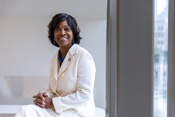 Valerie Montgomery Rice, president and CEO of Morehouse School of Medicine, poses for a portrait during the inaugural Dr. David Satcher Global Health Equity Summit in Atlanta on Thursday, September 14, 2023. (Arvin Temkar / arvin.temkar@ajc.com)