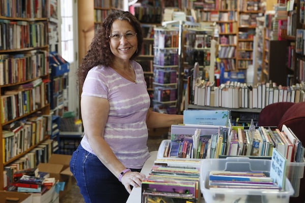 May 13, 2019 - Powder Springs - Susan Smelser, the owner of The Book Worm bookstore in downtown Powder Springs, wants to retire. She is hoping local residents will form a co-op to keep the bookstore alive in the community, otherwise she will have to close the store completely. Bob Andres / bandres@ajc.com