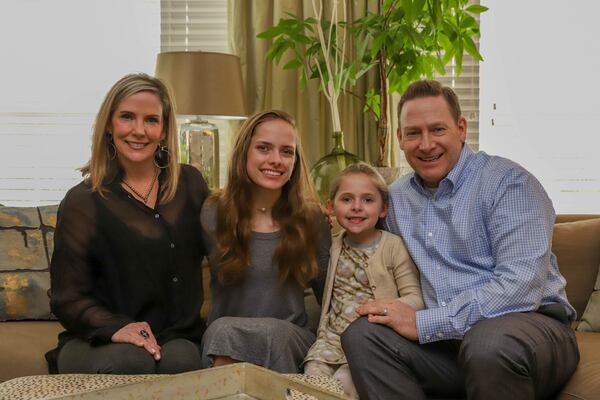 Robanne and Troy Schulman, with daughters Eva Kennedy, 15, and Easton Rose, 6, have remodeled their Sandy Springs ranch. Robanne is a personal wardrobe stylist and Troy is a dentist.