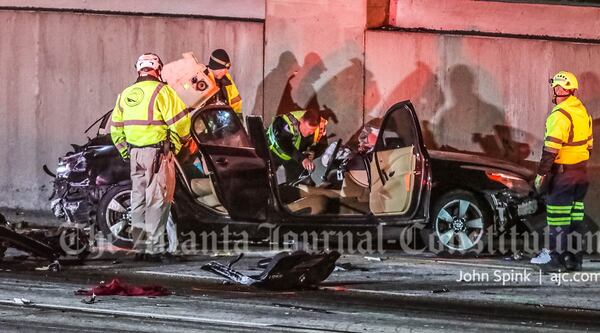 Authorities were investigating a crash on I-285 at South Atlanta Road when multiple vehicles crashed in the backups at Paces Ferry Road.