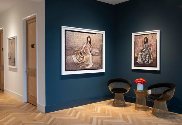 Lalla Essaydi’s “Conflicted Identities,” installation view. Courtesy of Jackson Fine Art