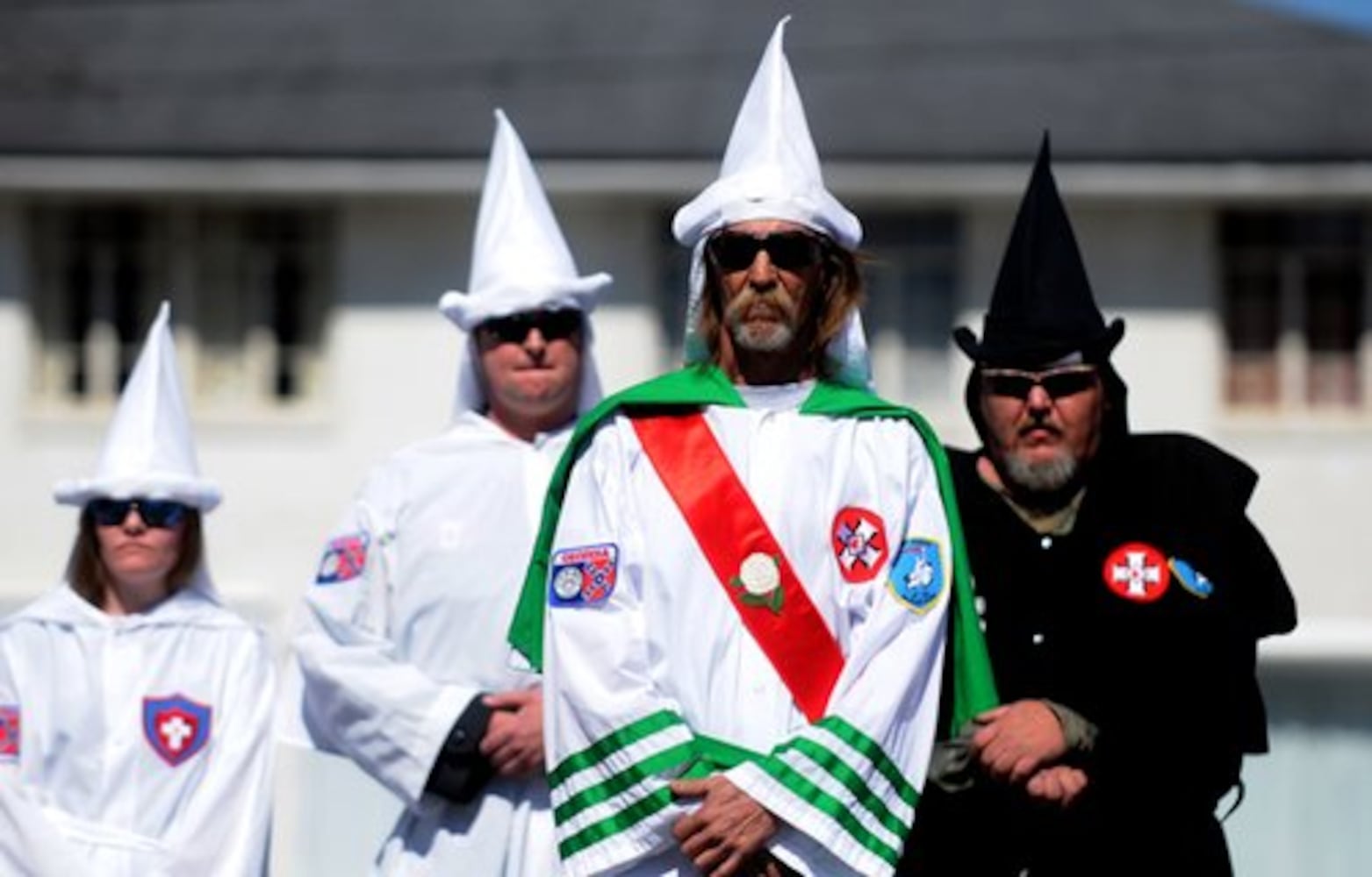 Mixed crowd at Ku Klux Klan rally in Georgia