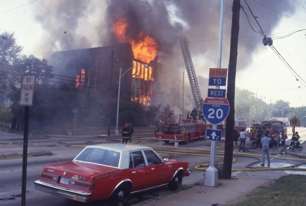 The Neighborhood Arts Center's first location was destroyed in a fire in 1986. (Courtesy of Jim Alexander)