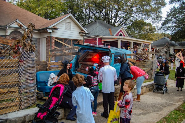 Often 1,800 children would come through Bryan Avenue on Halloween, where homeowners put on a big show. Courtesy of Noel Mayeske