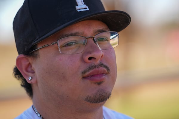 Dylan Cruz, 28, speaks to The Associated Press about the measles outbreak in West Texas Sunday, Feb. 23, 2025, in Brownfield, Texas. (AP Photo/Julio Cortez)