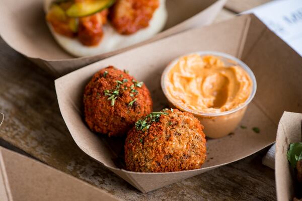 Kimchi Fritters and aioli side dish. Photo credit- Mia Yakel.