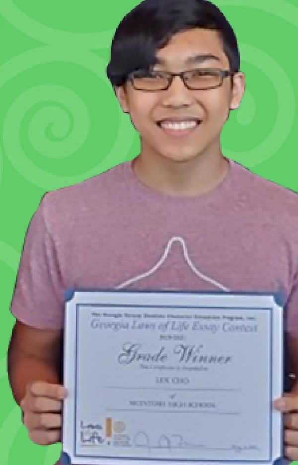 McIntosh High’s Lex Cho is the 9th grade winner of the Georgia Rotary Clubs Laws of Life Essay Contest.