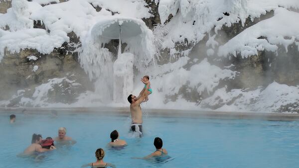 Warm up with a soak in the pool at Radium Hot Springs, one of several spots to take a wintry dip along the Powder Highway. (Bill Fink/Chicago Tribune/TNS)