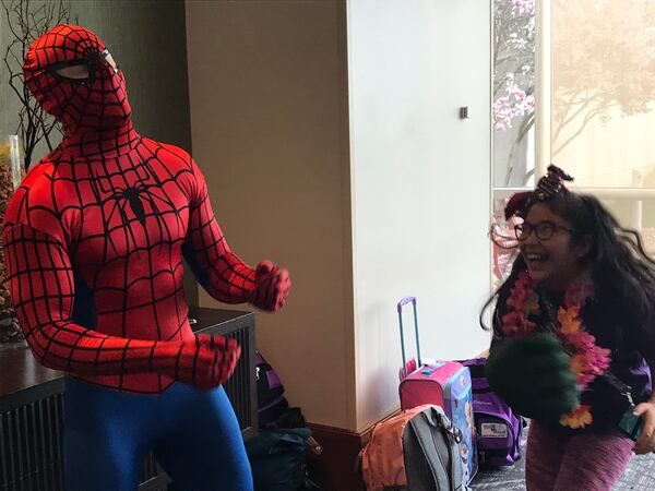  Yuli with Spiderman. CREDIT: Rodney Ho/rho@ajc.com