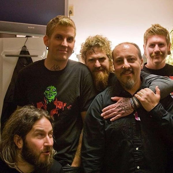 Mastodon with beloved manager Nick John, who passed away in September 2018. Photo: Facebook