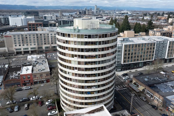 Smith Tower Apartments is seen on Monday, March 10, 2025, in Vancouver, Wash. (AP Photo/Jenny Kane)