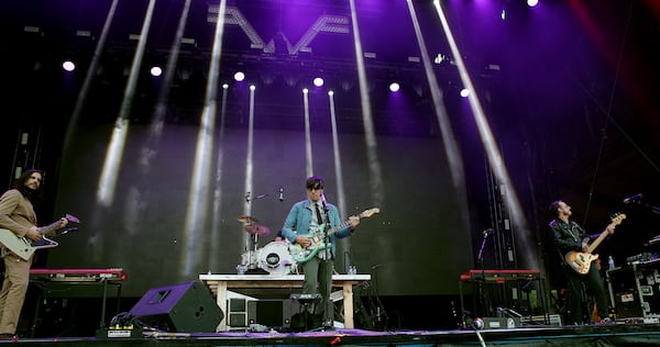  Weezer performing at the annual Music Midtown Festival at Piedmont Park in Atlanta on Sept. 16, 2017. (Akili-Casundria Ramsess/Eye of Ramsess Media)