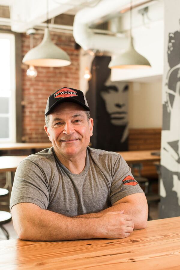 Chef Rob Phillip in the dining room at Atwoods. Photo Credit: Tomas Espinoza