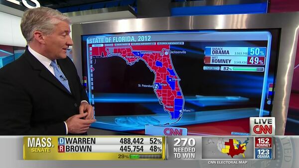 John King working election night 2012 in Studio 7 in Atlanta, which will be given to HLN in August.