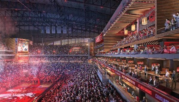 Rendering of a proposed $192.5 million renovation of Philips Arena.