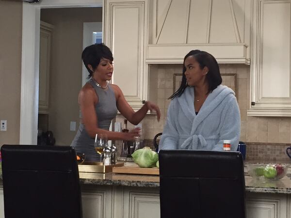 Wendy Raquel Robinson and LeToya Luckett star in TV One's "Here We Go Again." CREDIT: Rodney Ho/rho@ajc.com