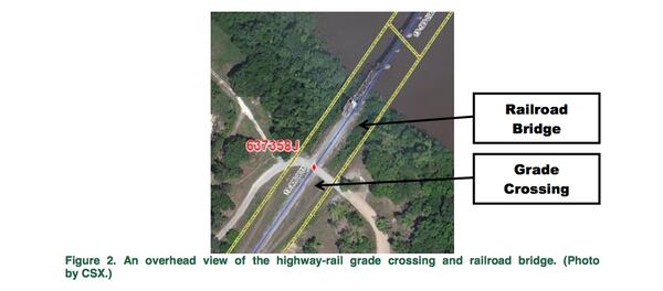 The scene of the train wreck was included in the NTSB report.