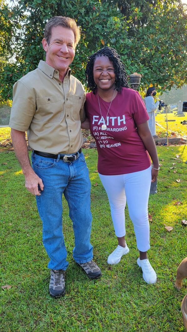 "On a Wing and a Prayer" star Dennis Quaid with Atlanta producer Autumn Bailey-Ford. CONTRIBUTED