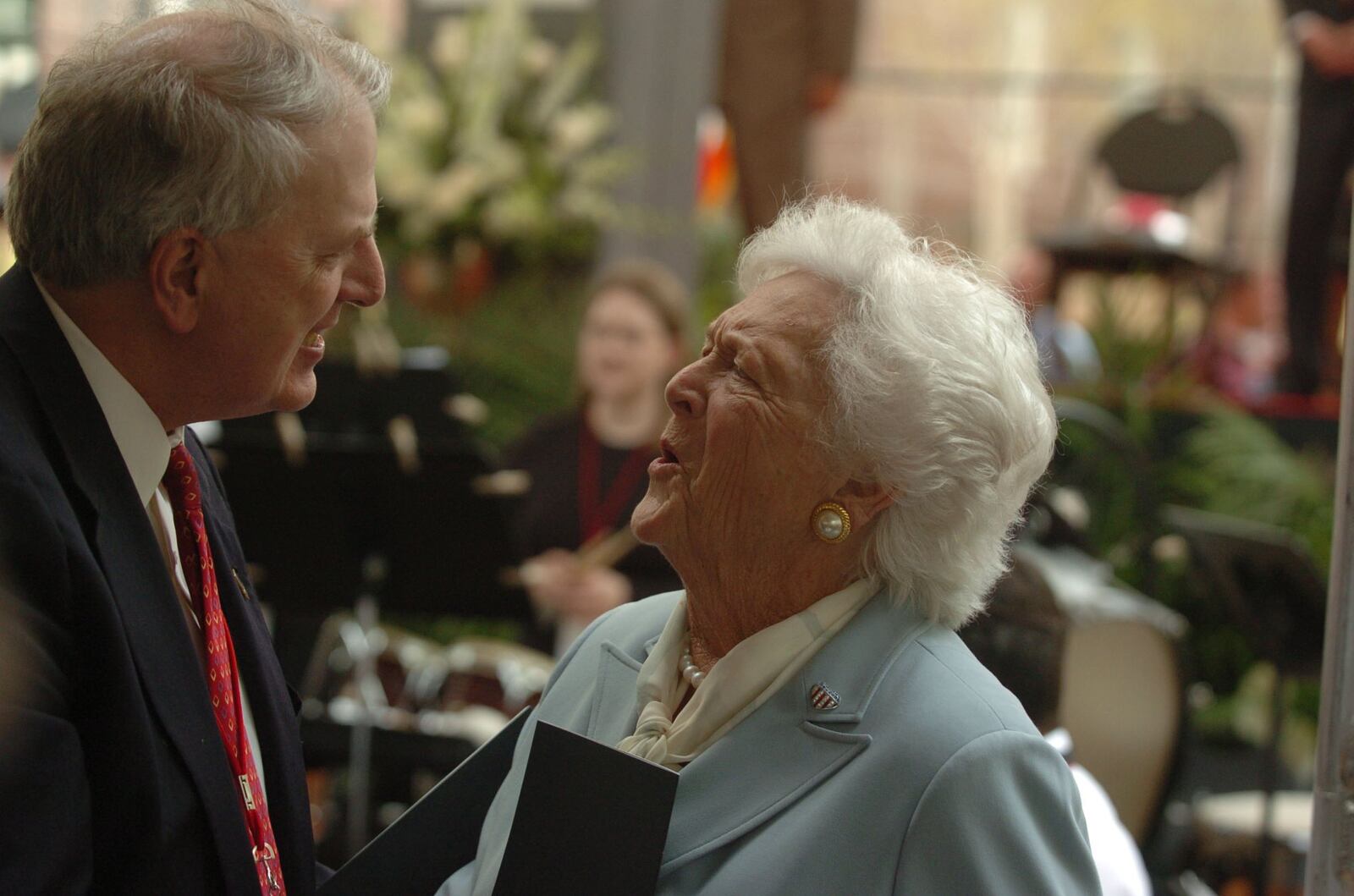  Former Georgia Gov. Roy Barnes with Barbara Bush at the dedication of the Sen. Paul D. Coverdell Center in Athens on Friday April 7, 2006. AJC archives photo: Frank Niemeir