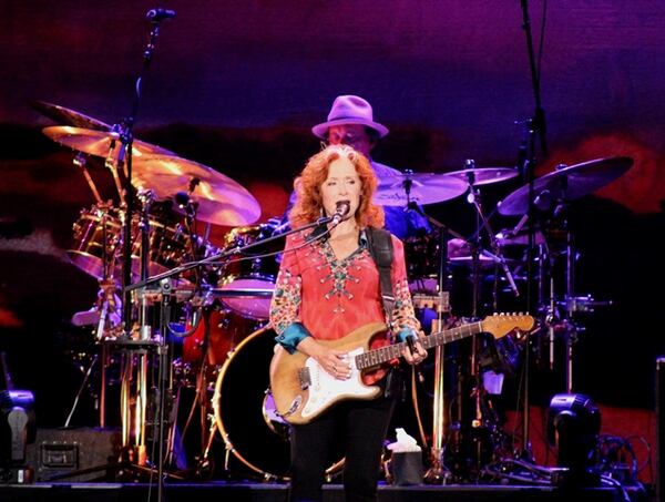  Bonnie Raitt rocked and provoked thoughtfulness during her set. Photo: Melissa Ruggieri/AJC