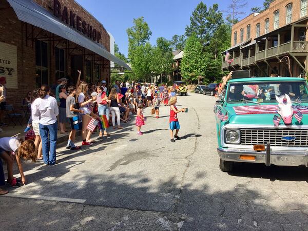 This parade in Serenbe has a small-town feel with decorated floats, walking musicians and the city fire truck.
Courtesy of Serenbe.