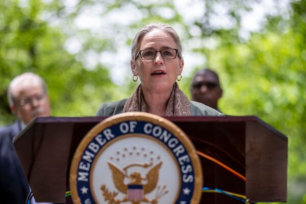 U.S. Rep. Carolyn Bourdeaux of Suwanee recently joined other moderate Democrats in the U.S. House in calling for an immediate vote on the $1.2 trillion infrastructure package that recently cleared the U.S. Senate with bipartisan support. House Speaker Nancy Pelosi, trying to maintain a narrow majority, plans to delay a final vote on the infrastructure bill until a $3.5 trillion social services measure wins the Senate's approval. (Alyssa Pointer / Alyssa.Pointer@ajc.com)